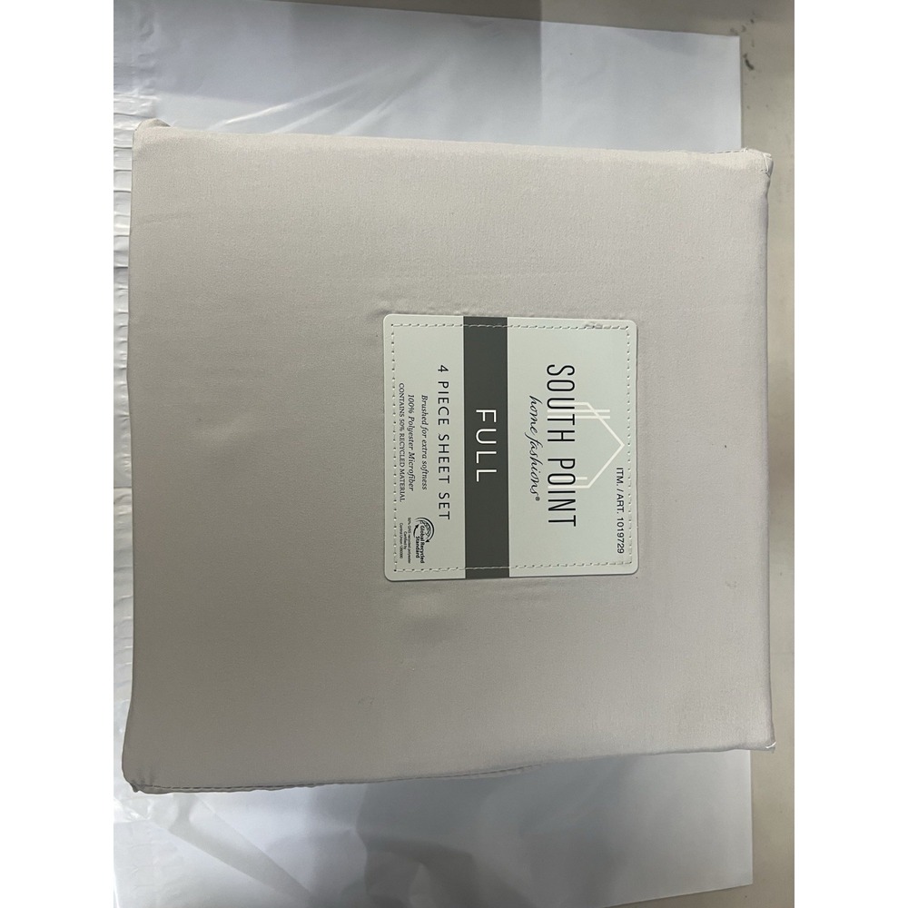 South Point Home Fashions Full 4 Piece Sheet Set Gray Brushed Microfiber 1019729